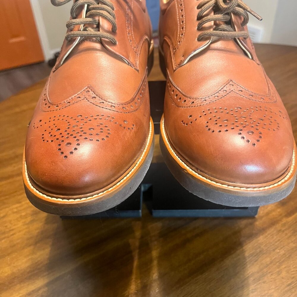 Samuel Hubbard Men's Brown Leather Tipping Point Wingtip Oxfords Size 12 - Picture 4 of 8